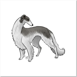 Dog - Borzoi - Black and White Posters and Art